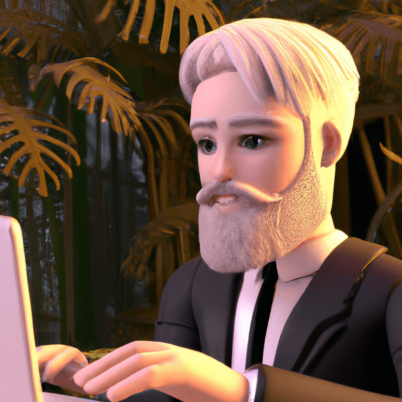 3D image of office worker