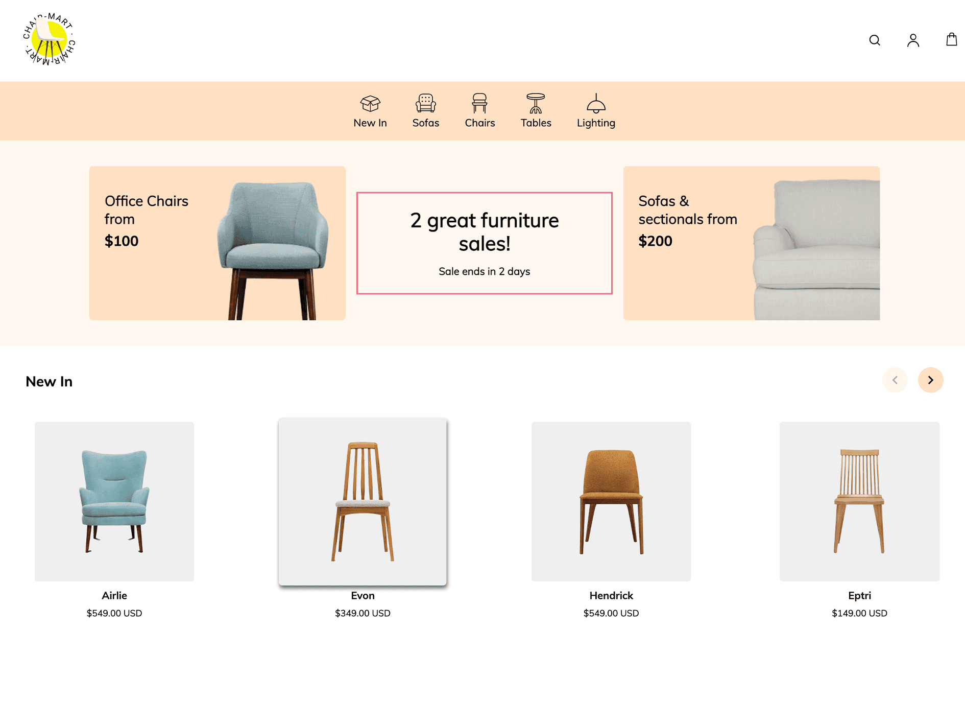 Image of Chairmart wesbite